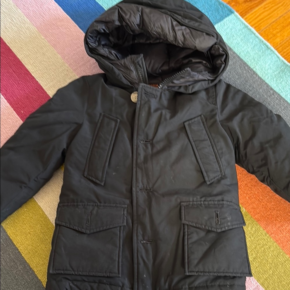 Kids Black Hooded Jacket